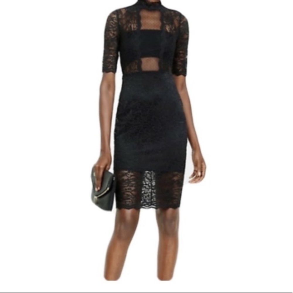 EXPRESS Mock Neck Lace Cocktail Dress, Size 0
